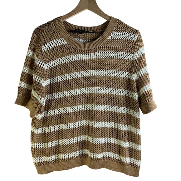 Laundry By Shelli Segal Tops - Crochet-style knit stripe sweater - Large